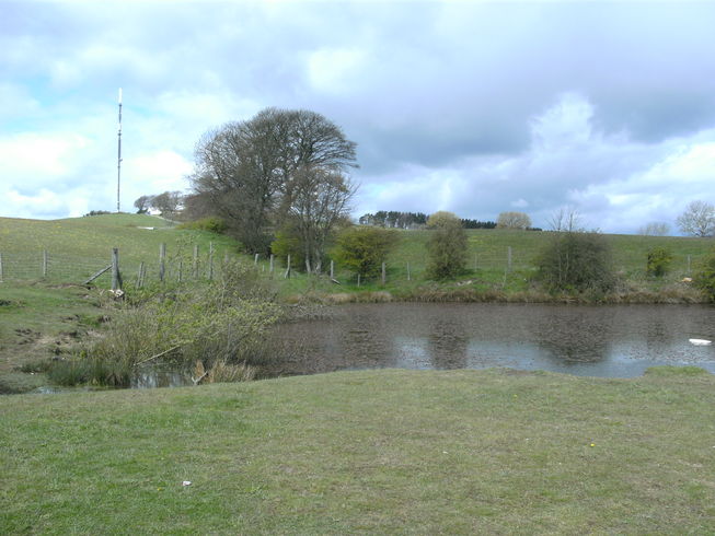View of Pontop Pike from the pond by the old mineral line above Harelaw