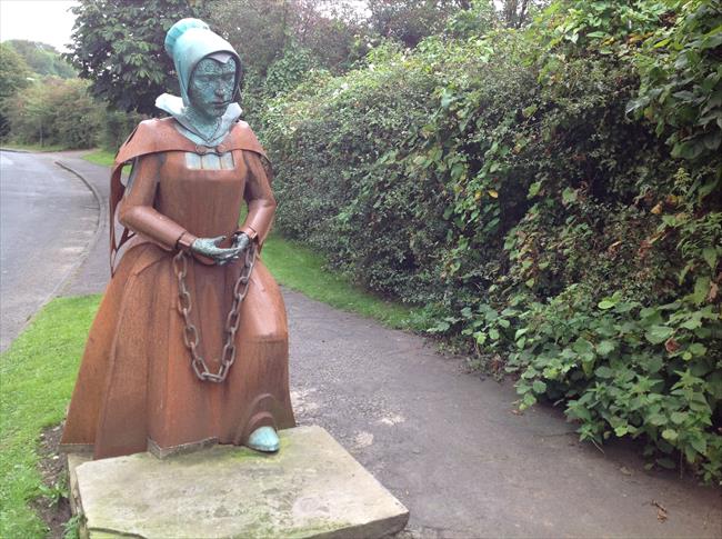 Statue of Alice Nutter - Erected in 2012 for the anniversary of 400 years since the Pendle Witches Trial.