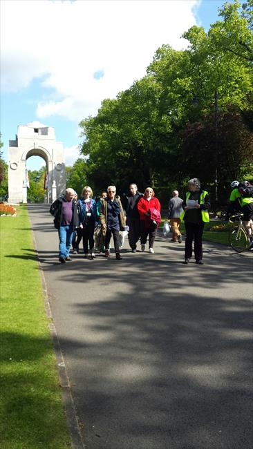 Victoria Park, Peace Walk (Arch of Rememberance in background)