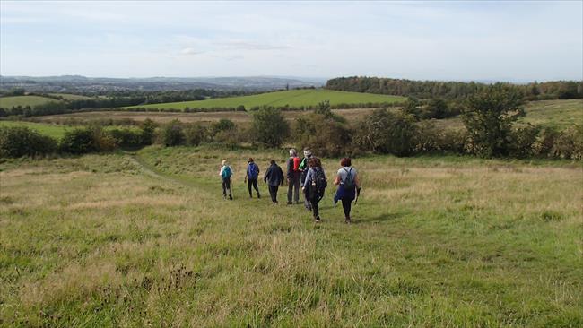 Walking down from Gallow Hill