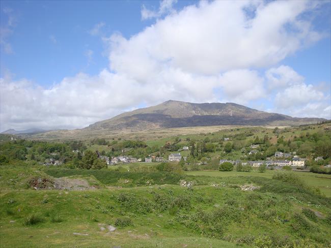 Dolwyddelan with Moel Siabod in the background