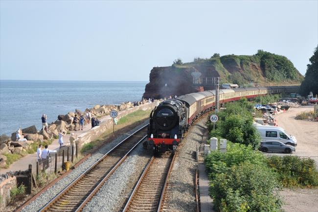 The sea front and railway at Dawlish