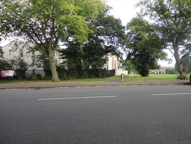 The start of the route, seen from Kellaway Crescent. The footpath through Horfield Common from Kellaway Avenue, with Horfield Lodge on the left.