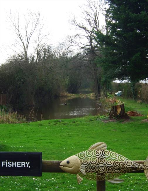 Remains of the Herefordshire and Gloucestershire Canal at The Fishery between waypoints 2 and 3 west of Wellington Heath.