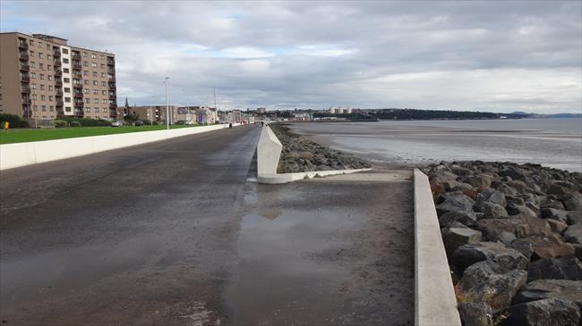 north along Kirkcaldy Esplanade, towards the harbour