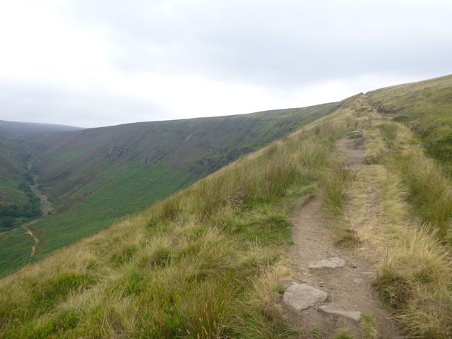 The Pennine Way along the edge of Torside Clough.