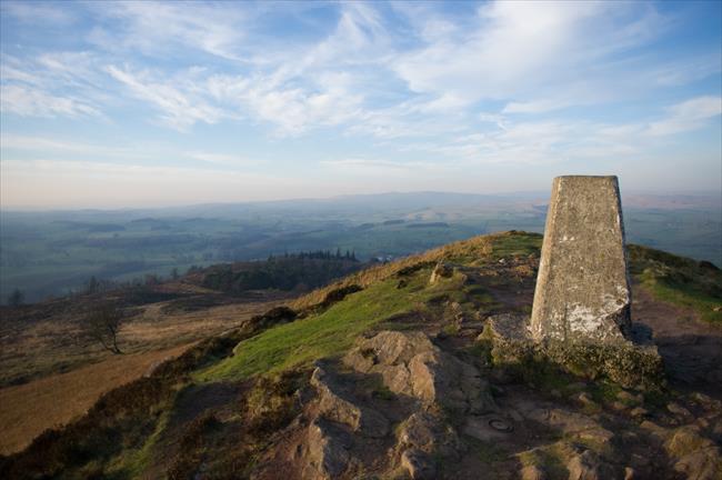 Trig point up on Sharp Haw