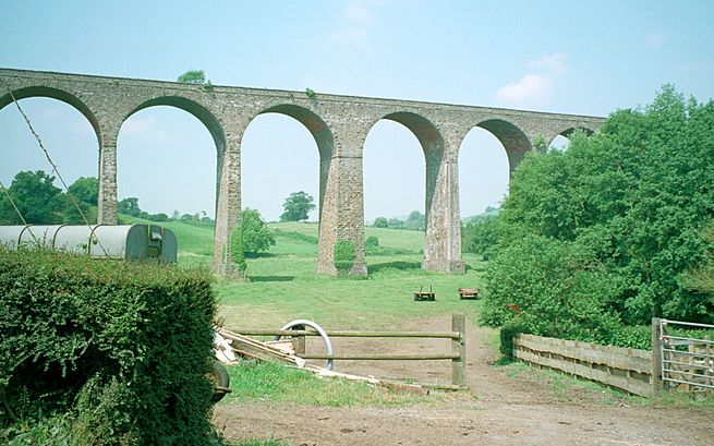 Constructed in 1873, the railway viaduct dominates the village of Pensford.