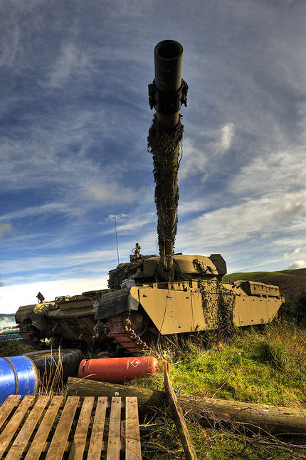 A derelict tank at Near Gatten Farm - a sureal landmark amid the sheep fields of Shropshire