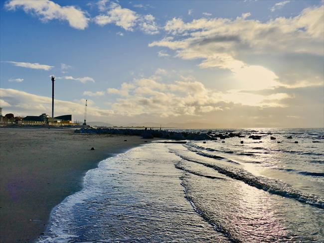 Beach at Rhyl, near start of walk