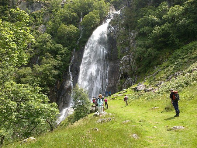 Aber Falls known as Rhaeadr Fawr (Large Waterfall)