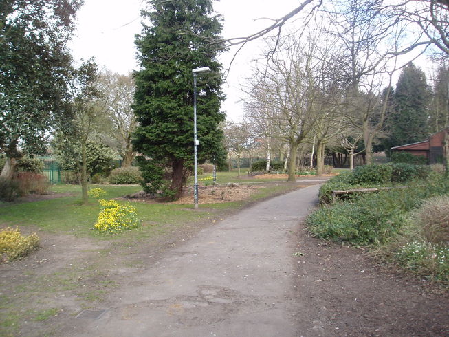 Path opposite Rushey Pavilion