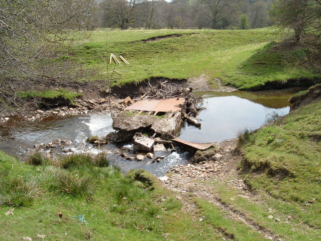 The destroyed bridge