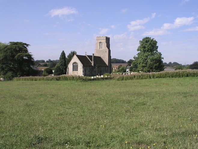 Hawkedon green and church