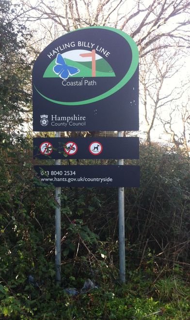 Hayling Billy route sign